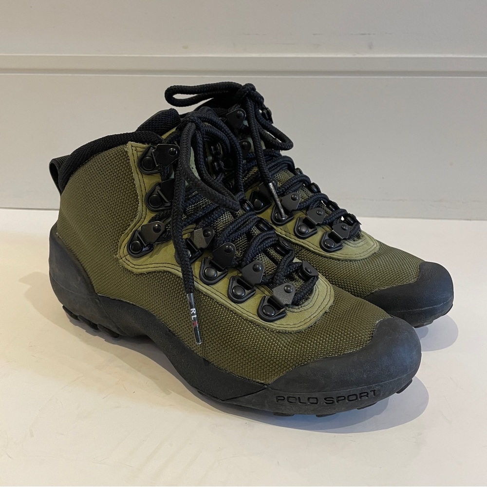 Women’s Polo Sport RLX Olive Green Hiking Boots Size 5
